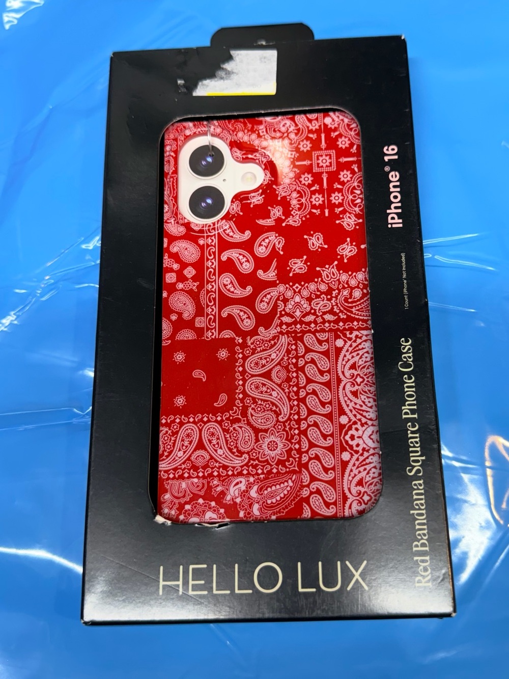 Hello Lux Red Bandana Pattern iPhone 16 Case